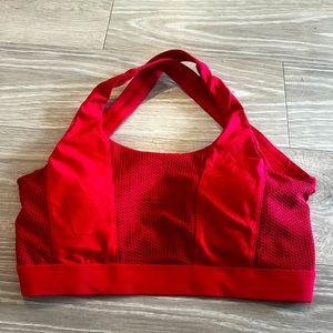 Red sports bra